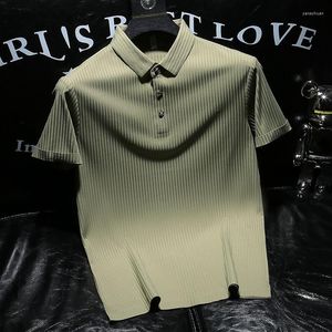 Polos masculinos de manga curta camisa polo masculina negócios casual camiseta cor sólida tops soltos para