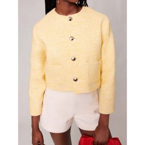 Jaquetas femininas VII Roupas de inverno Tweed Cardigan Curto para Casacos Femininos em Roupas Promocionais Ofertas 230828