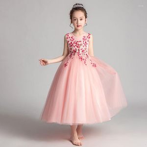 Ethnic Clothing Kids Lace Embroidery First Communion Dresses Glitz Ball Gown Pageant Dress Flower Girl For Weddings Banquet Back