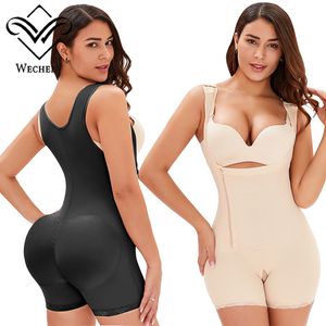 Artı boyutu yetersiz şekillendirici spandex shapewear fermuar zayıflama duruş düzeltici s-6xl iç çamaşırı kadın bodysuit