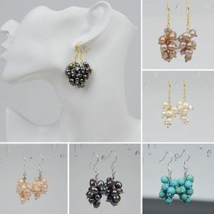 Dangle Earrings Original Design Natural Freshwater Pearls Handmade Grape Shape Hook For Women Girls Jewelry Accessories