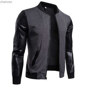 Новые мужчины Veste Zipper Brand Jacket Casual Trend Dropshipping Fashion Homme Moto Bomber Fit Кожаные рукава Мужские плюс 3XL HKD230828