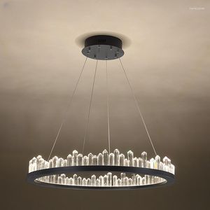 Lustres Chandelier Nordic Modern LED Minimalista Luz de Cristal com Personalidade Lâmpada Criativa Simples Pacote de Combinação de Casa Inteira