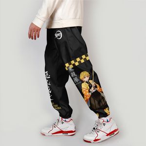 Herrenhose WAWNI 3D Anime Japanische Cargohose Harajuku Streetwear Demon Slayer Kimetsu no Yaiba Elastische Taille Harem Hip Hop Joggers Hose 230828