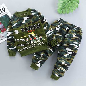 Conjuntos de roupas de inverno meninos crianças criança meninas roupas militares camuflagem conjuntos com capuz casaco calças roupas ternos outfits x0828