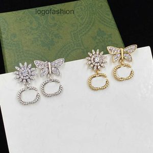 earrings designer for women Letter Diamond earrings charm earrings for Woman Brass Fashion Jewelry Supply