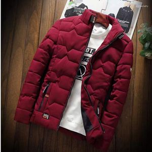 メンズトレンチコート冬のメンジャケット2023カジュアル厚い暖かい綿のスリムな服の若者の摩耗