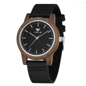 Wristwatches Relogio Feminino VICVS Women Wood Watches For Erkek Kol Saati High Quality Quartz Men's Watch Male Drop