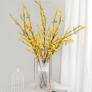 Decorative Flowers Spring Home Christmas Decoration Accessories Simulation Fake Flower Single Gold Aesthetic Room Decor Artificial Branches