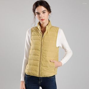 Women's Down Short Ultra Light Vest Lady Winter Warm Duck Sleeveless Jacket Plus Size Thin Lightweight Waistcoat