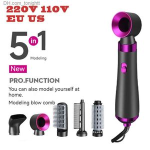5 In 1 Hair Dryer Hot Air Brush Styler and Volumizer Hair Straightener Curler Comb Negative Ion One Step Brush 220V EU 110V US Q230828