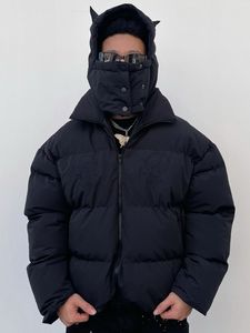 Мужские пуховые парки Devil Bubble Parkas Куртки мужские Y2K Верхняя одежда Зимняя теплая съемная парка Женские пальто большого размера Мужская брендовая куртка в стиле хип-хоп 230828