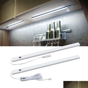 Sensor Lights Hand Sweep Switch Led Under Cabinet Kitchen Light Bedroom Wardrobe Closet Night 30 40 50Cm Bar Indoor Home Lamp Drop Del Dhpje