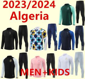 الجزائر ، Mahrez 23 24 Soccer Jerseys Men Kids 23 24 Algerie Bounedjah Survlement Maillot de Foot Feghoul Sportswear Training Suit 666