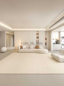 Listrado minimalista bege branco tapete grande área sala de estar tapetes decoração luxo aconchegante macio quarto tapetes tapis tapete hkd230828