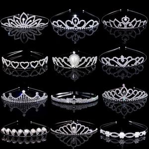 Moda casamento coroa feminina oco garra corrente broca de água argola crianças princesa coroa cabelo hoop headwear atacado