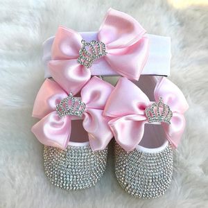 İlk yürüyüşçüler bling kristaller prenses ayakkabıları bebek duş hediyesi