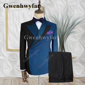 Men s Suits Blazers Gwenhwyfar Trend Mixed Colocr Groom Wedding Suit Business Casual Tuxedo Fashion 2 piece 230828