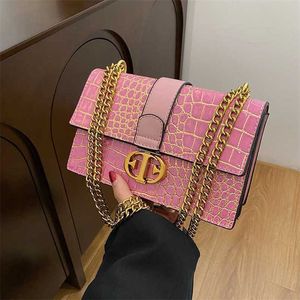 22% OFF Bag 2024 New Launch Designer Handbag Bags Crocodile Pattern Fashion Chain Women's One Crossbody Small Square