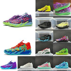 Mens lamelo ball mb 3 basketball shoes Pink Green Yellow Red White Black Blue Purple Grey GutterMelo Graffiti Multi color sneakers tennis with box