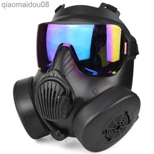 Skyddskläder Skydd Taktisk respiratormask Full ansiktsgasmask för Airsoft Shooting Hunt Riding CS Game Cosplay Protection HKD230827