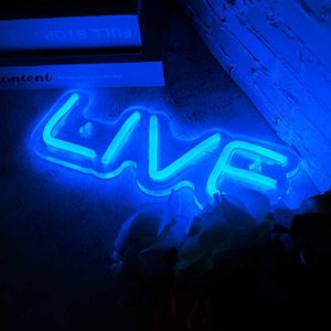 Insegne al neon Live On Air per decorazioni da parete Decorazioni per camera da letto a LED alimentate tramite USB con luce al neon HKD230825