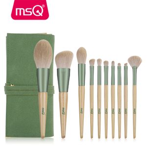 Makeup Tools MSQ 10st Borstes Set Foundation Powder Blush Eyeshadow concealer Eyebrow Eye Fan Make Up Brush Cosmetics Beauty 230828