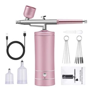 Portable Rechargeable Wireless Airbrush With Compressor Spray Gun For Face Beauty Nail Art Tattoo Craft Cake Paint HKD 230828.