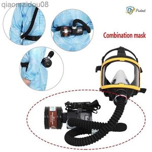 Skyddskläder Elektrisk full ansiktsmaskelektrisk pump Industriell färg Spraying Electric Respirator Portable Gas Mask Constant Flow HKD230826