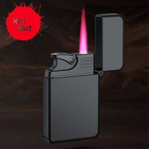 Hot Sale Red Flame Metal Lighter Luminous Cigar Inflatable Butane Adjustable Outdoor Windproof Men's Gift ZPZ4