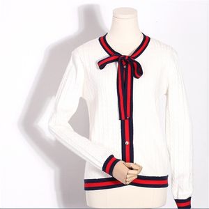 Kvinnor stickar Tees Women Bowtie Pure Color Sweater Cardigan 230826