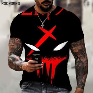 T-shirt da uomo T-shirt modello divertente T-shirt horror o-collo Moda estiva Top Abbigliamento uomo T-shirt streetwear di grandi dimensioni Hip Hop 3D