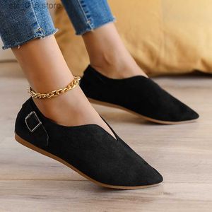 Mocas de vestido casual Novo 2023 Spring Summer Summer Soft Fashion Flats Zapatos Mulheres apontadas de ponta de barco raso MUJER T23082 45C3