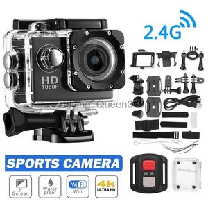 Ultra HD 4K Sports Camera 1080p/30fps WiFi 2.0 Skärmvattentät fjärrkontroll 30m undervattenshjälm Video Mini Action Cameras HKD230828