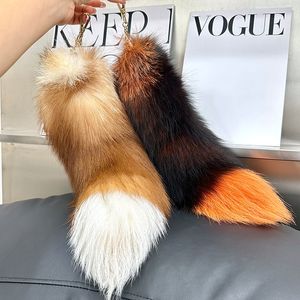 10Pcs/lot- 40cm/16" Large Real Genuine Fox Fur Tail Keychain Costume Cosplay Toy Bag Purse Pendant Tassels