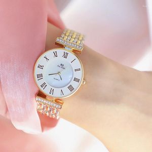 Orologi da polso Minimalismo Orologio da donna di marca Top di lusso con numeri romani Bracciale da donna impermeabile casual Orologio da regalo al quarzo in acciaio inossidabile