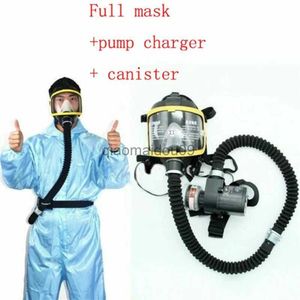 Protective Clothing Protective Electric Constant Flow Supplied Air Fed Full Face Gas Mask Respirator System respirator Mask Workplace Safety Supplie HKD230824