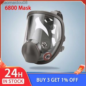 Vestuário de proteção Máscara de gás 6800 Tela antiembaçante para formaldeído Pintura industrial Proteção contra spray Laboratório químico Respirador facial completo HKD230826