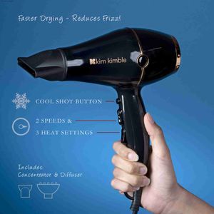 Ultra-Light 1875W Pro Hair Dryer Black Rose Gold with Concentrator and Diffuser Blow Dryer Home Appliance Q230829