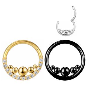 Näsring tragus spiral septum crystal piercing örhängen titan charmiga g23 barer kropp brosk smycken labret