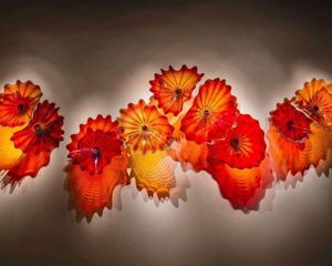 Vintage Copper Wall Lights Luxury Home Decor Accessories Flower Plate Decorative Wall Panels Murano Glass Wall Decoration