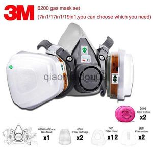 Protective Clothing 3M 6200 Gas Mask Gas-Proof Half Face Mask Series Combination Matched with 6001 2091 5n11 Filters Chemical Organic Protection HKD230825