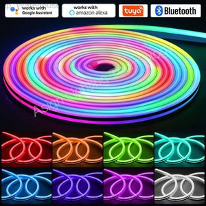 Tuya WiFi LED Neon Strip light 12V RGBIC Soft Flexible LED Strip RGB Dimmable Chasing Tape IP67 Waterproof Remote Bluetooth HKD230825