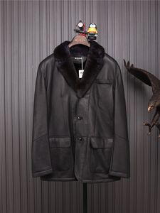 Mens Fur Coats Autumn and Winter kiton Black Sheep Casual Jacket