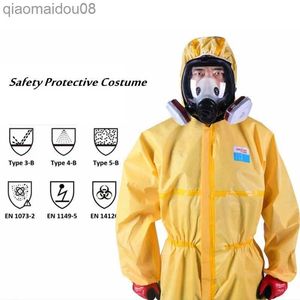 Vestuário de proteção Vestuário de proteção química de peça única Produtos químicos perigosos Ácido sulfúrico líquido e proteção resistente a álcalis Roupas de trabalho HKD230826