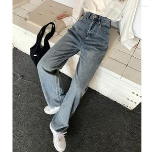 Dżinsy damskie vintage niebieskie wysokiej talii kobiety American Fashion Streetwear szerokie nogi Jean 2023 Kobieta spodnie proste worki dżinsowe spodnie
