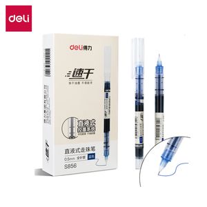 Гель -ручки Deli Roller Ball Pen Gel Pens 12 шт./Коробка шариковая точка 0,5 мм Большой мощность Гладкая написание быстро