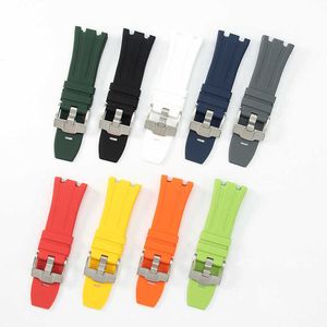 Relógio Acessórios 28mm Adequado para Ap Strap High-End Camuflagem Silicone Strap Pin Buckle Men's Waterproof Sports Rubber Strap H0915