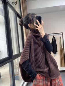 Kvinnors tröjor överdimensionerade Autumn Pullover stickad tröja Kvinnor Lossa långärmad Turtleneck damer Modis Casual Woman Top 2023