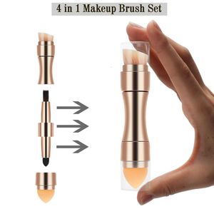 Makeup Tools Brush Mini 4 i 1 kit för resor Kosmetisk applikatorfundament Svampar Borstar concealer Professional utgör 230828